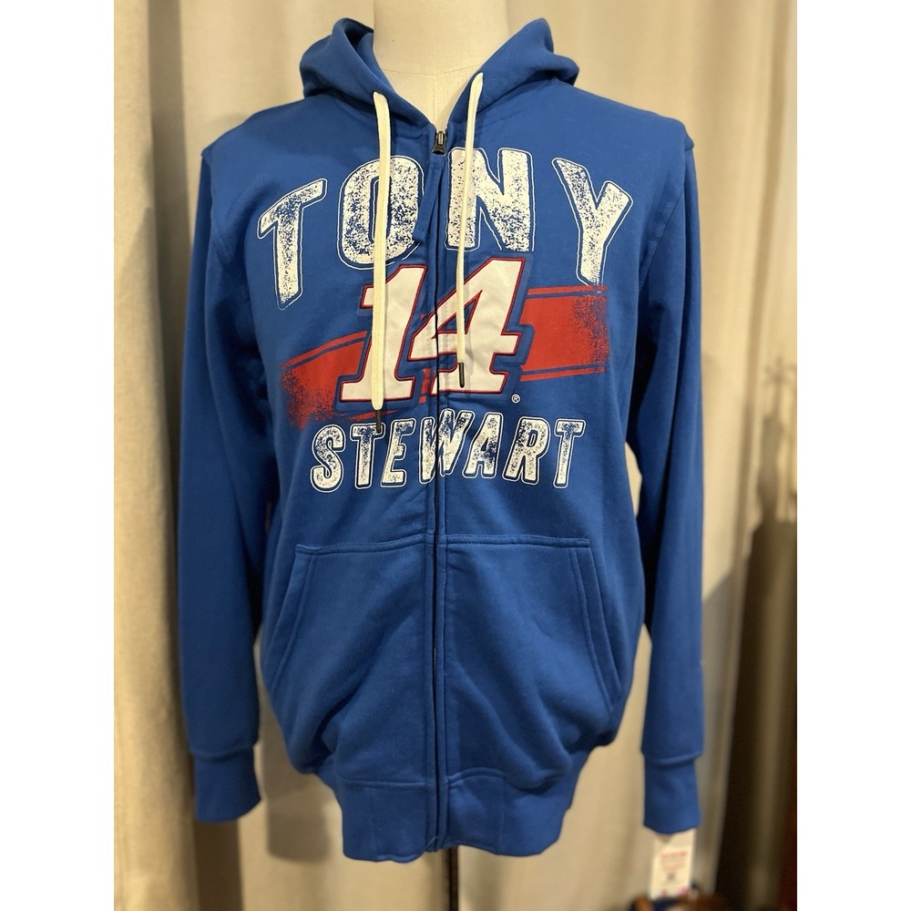 NASCAR Tony Stewart Number 14 Men's Medium Full Zip Hoodie Blue NWT